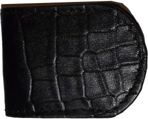 Lot of 2 New Black Crocodile printed leather Unbranded money clip Clip Money BN - Image 9