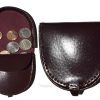 Lot of 2 New Burgundy Leather change purse Coin case Coin holder change case