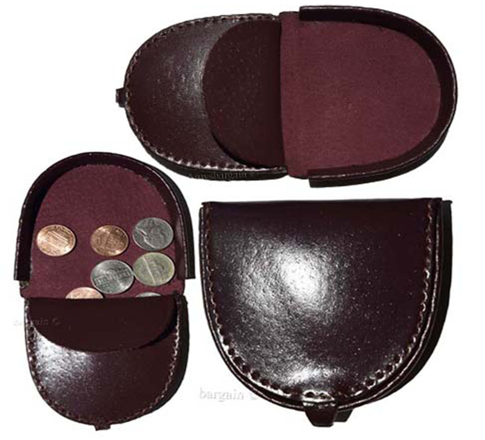 Lot of 2 New Burgundy Leather change purse Coin case Coin holder change case - Image 4