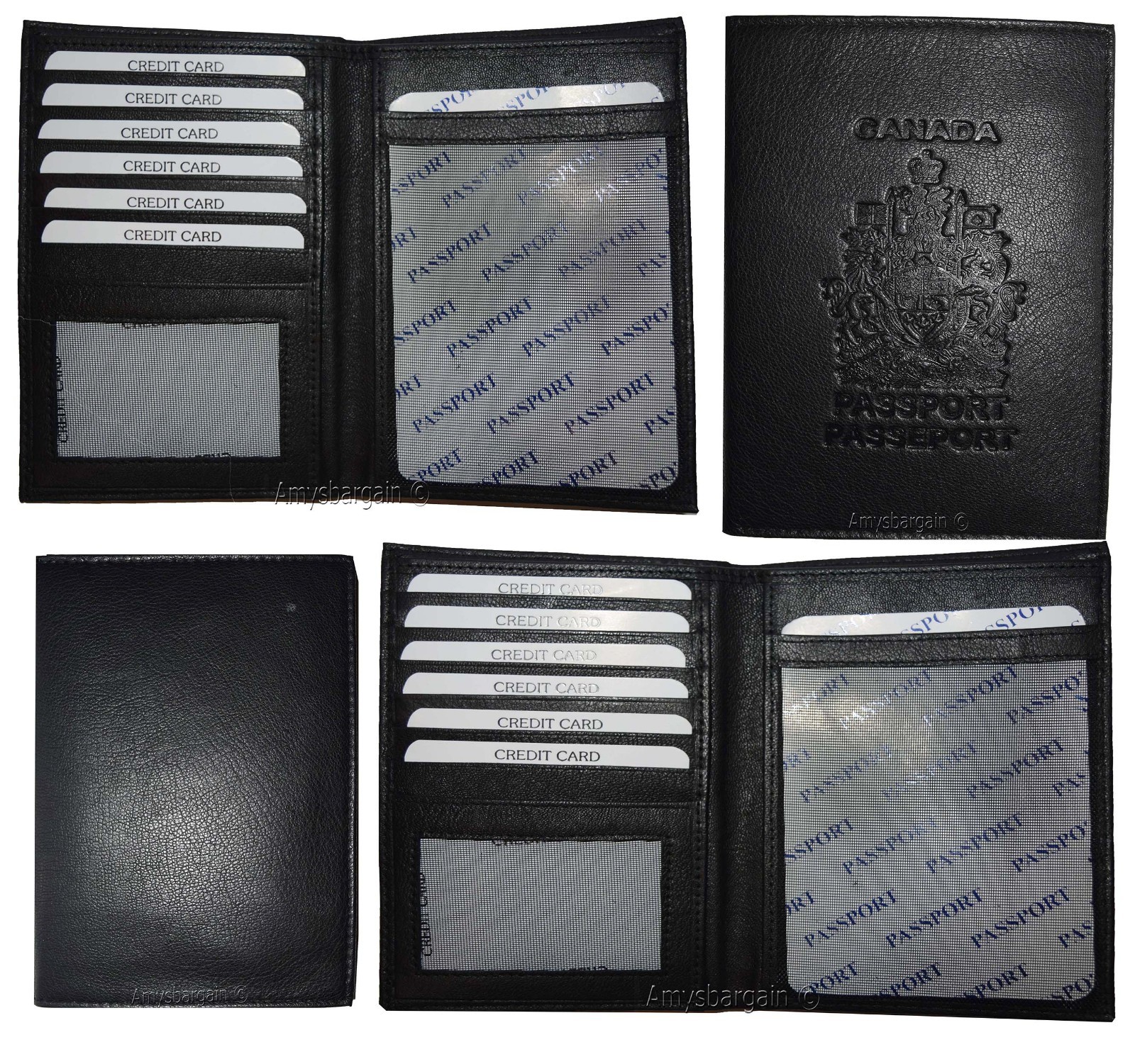 Lot of 2. New Lamb skin Canadian Leather passport cover wallet cards IDs case BN - Image 9