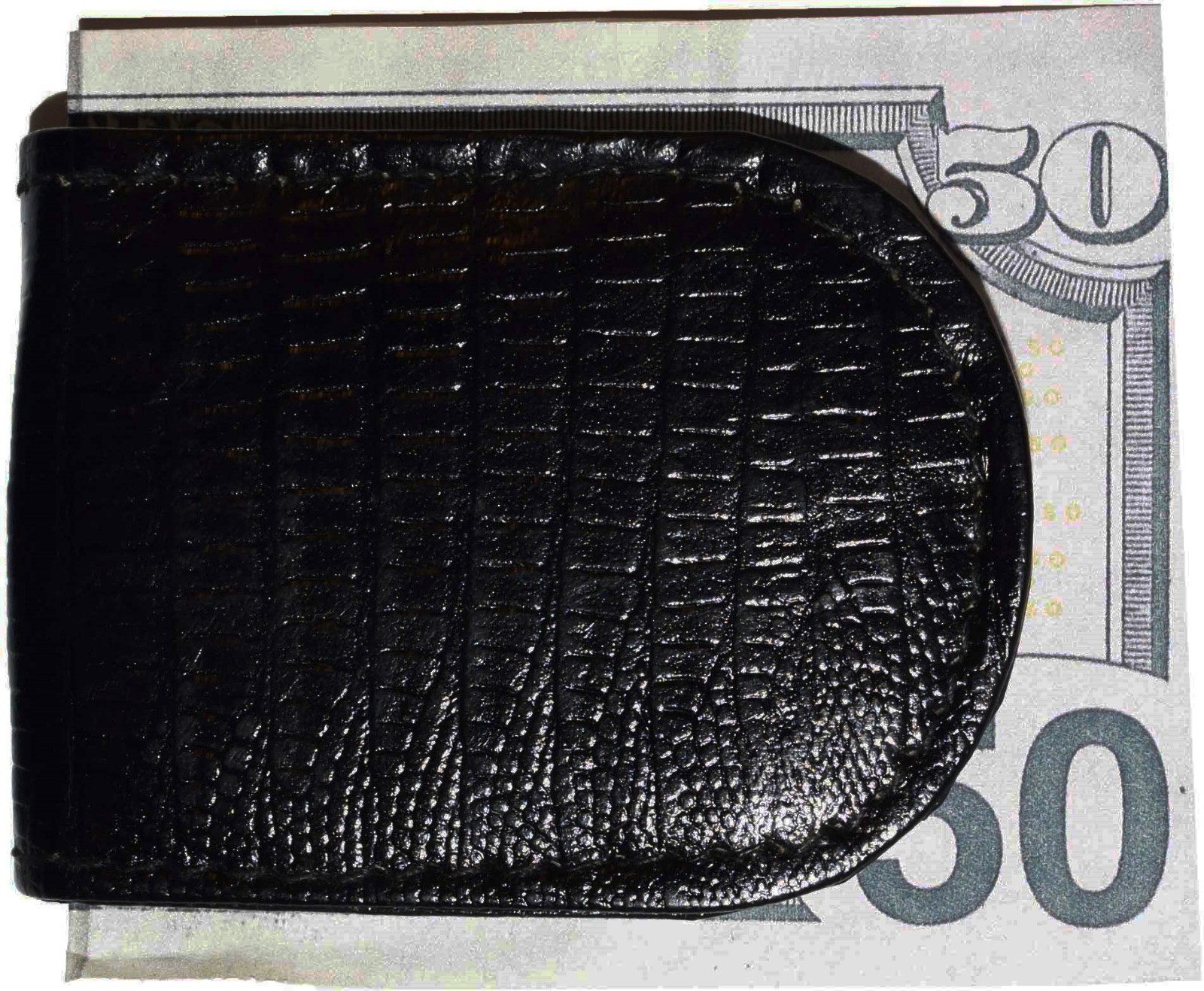 Lot of 2 New Lizard printed leather money clip, Black Unbranded new money clip - Image 7