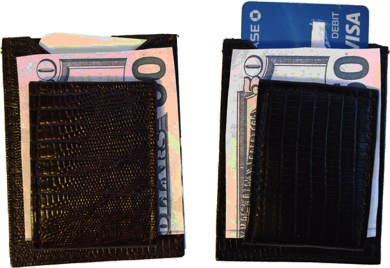 Lot of 2 New Lizard skin printed leather money clip new Unbranded money clip - Image 4