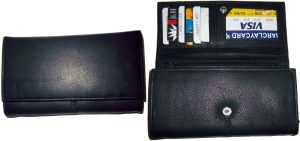 Lot of 2 New Woman's Leather checkbook wallet 6 Credit card 7 Bill pockets BNWT