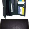 Lot of 2 New Woman's Leather checkbook wallet 6 Credit card 7 Bill pockets new