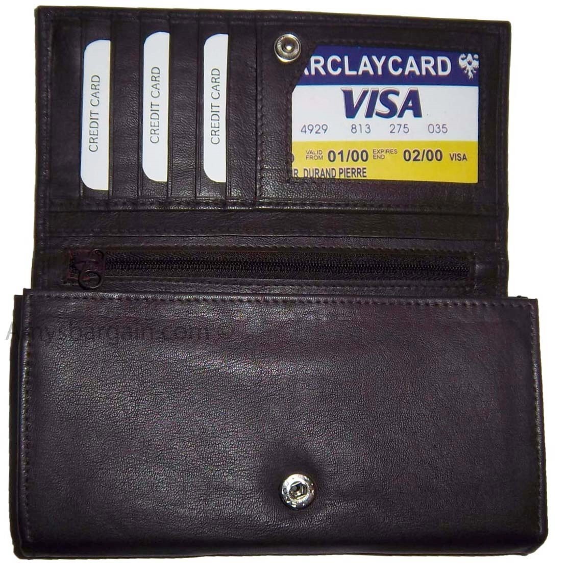 Lot of 2 New Woman's Leather checkbook wallet 6 Credit card 7 Bill pockets new - Image 13