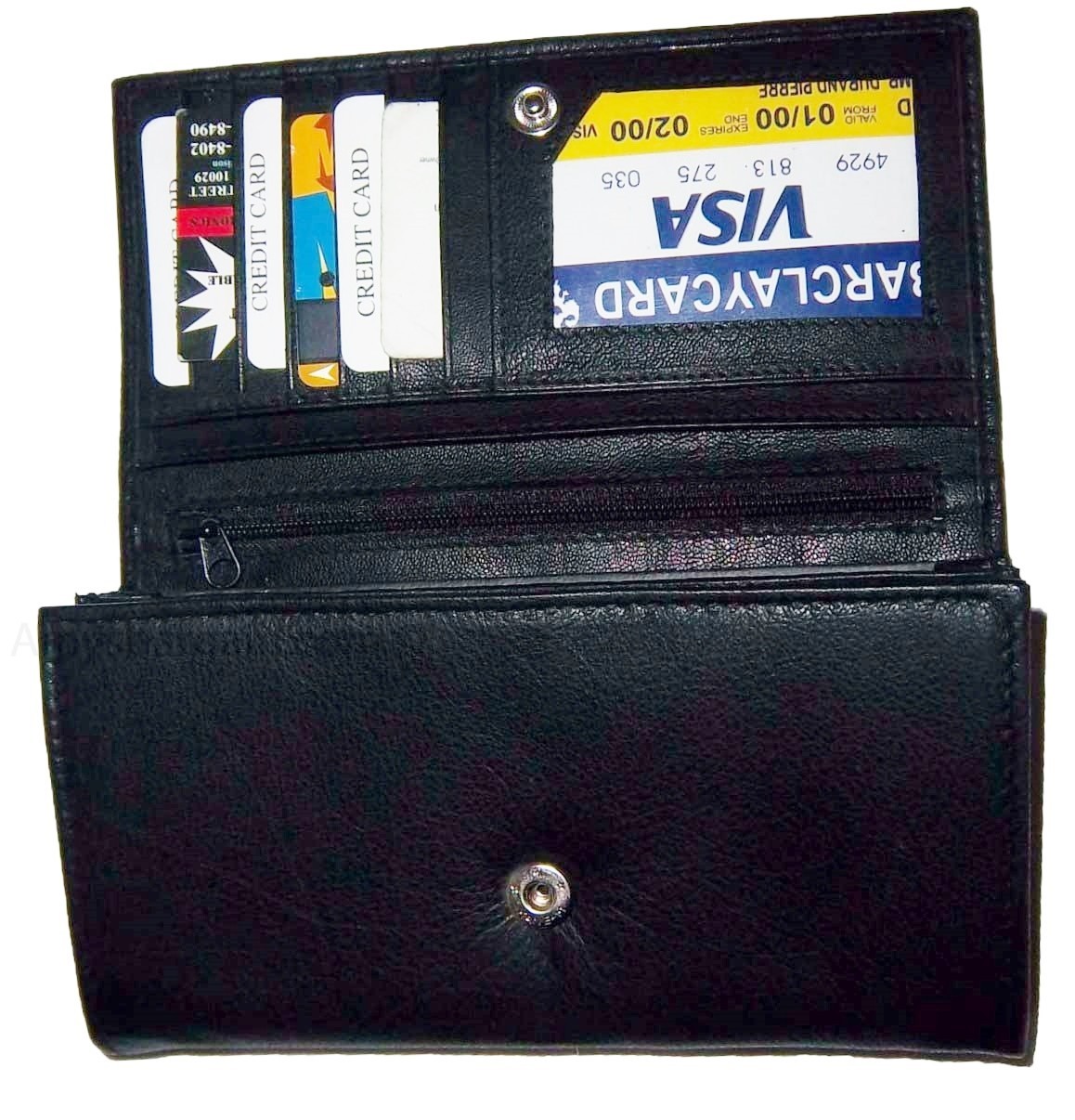 Lot of 2 New Woman's Leather checkbook wallet 6 Credit card 7 Bill pockets new - Image 3
