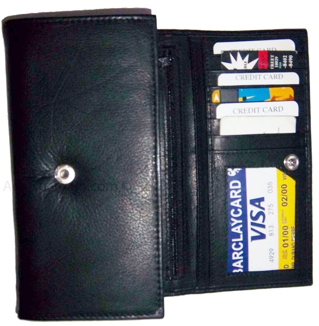 Lot of 2 New Woman's Leather checkbook wallet 6 Credit card 7 Bill pockets new - Image 4