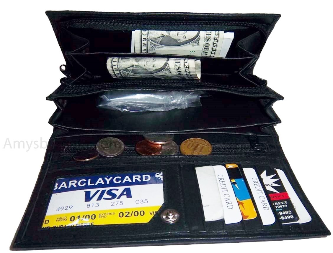 Lot of 2 New Woman's Leather checkbook wallet 6 Credit card 7 Bill pockets new - Image 5