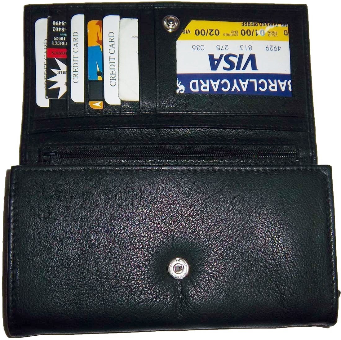 Lot of 2 New Woman's Leather checkbook wallet 6 Credit card 7 Bill pockets new - Image 7
