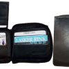 Lot of 2 New Zip around men's Leather wallet Black wallet 9 credit card, ID BNWT