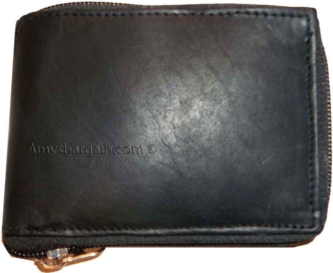 Lot of 2 New Zip around men's Leather wallet Black wallet 9 credit card, ID BNWT - Image 13