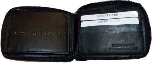 Lot of 2 New Zip around men's Leather wallet Black wallet 9 credit card, ID BNWT - Image 7