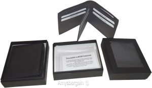 Lot of 2 RFID Men's Leather wallet 2 Bifold genuine leather 2 IDs New in Box - Image 8