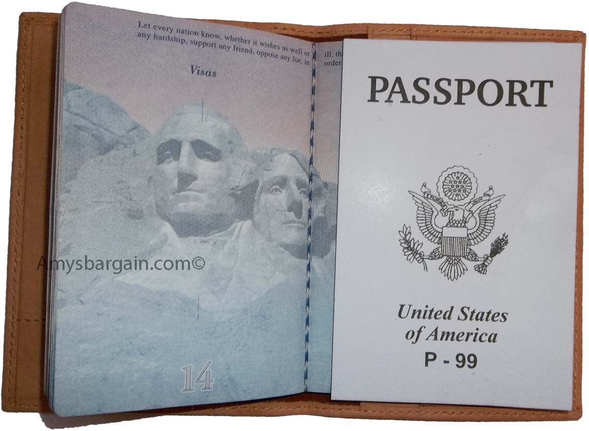 Lot of 2 USA Leather passport cover, wallet credit ATM card ID case new - Image 11