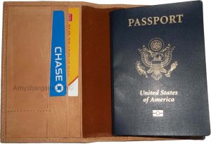 Lot of 2 USA Leather passport cover, wallet credit ATM card ID case new - Image 12