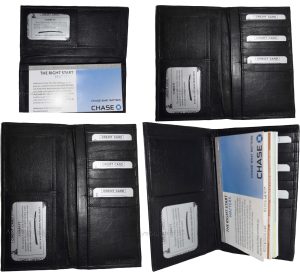 Lot of 2 Women/Men's Leather Checkbook Wallet Black Unbranded wallet card case - Image 10