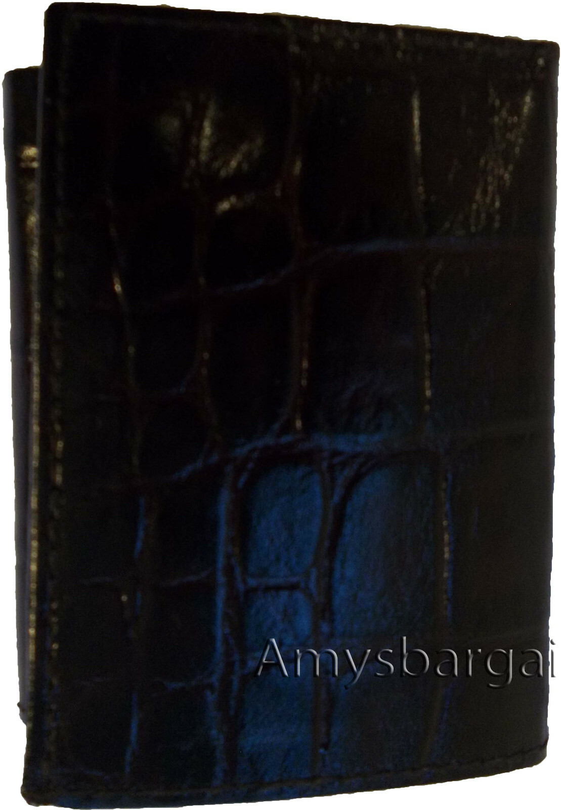 Lot of 3 Italian Style Crocodile Printed Leather Man's Brown Trifold wallet BNWT - Image 4