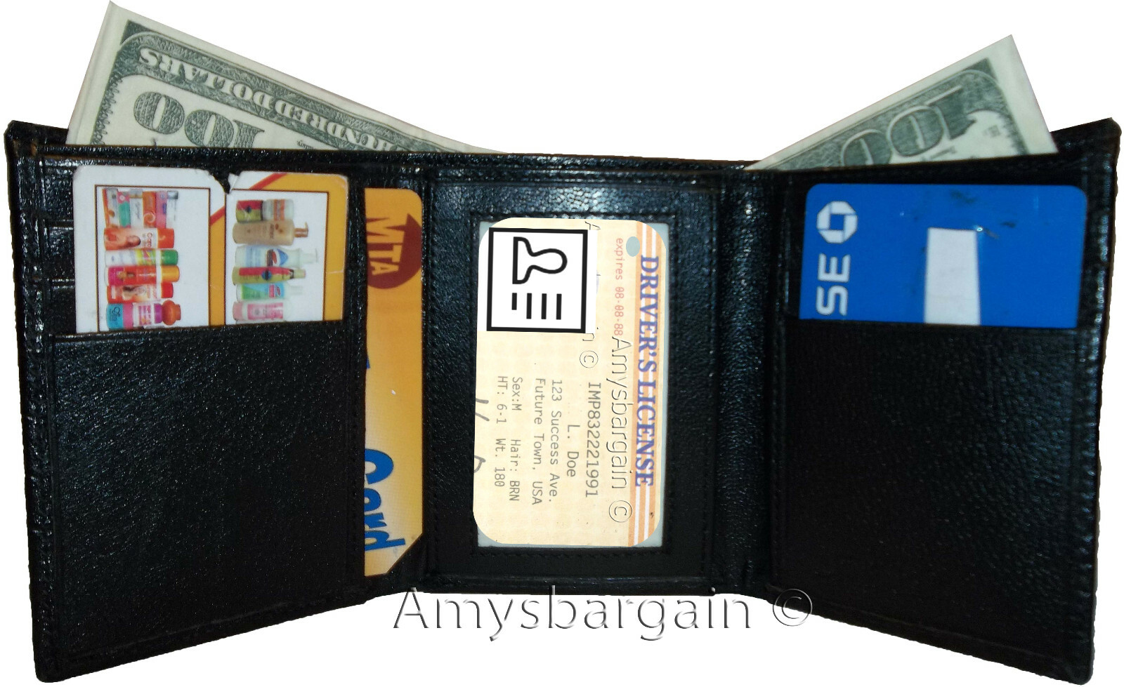 Lot of 3 Italian Style Crocodile Printed Leather Man's Brown Trifold wallet BNWT - Image 8