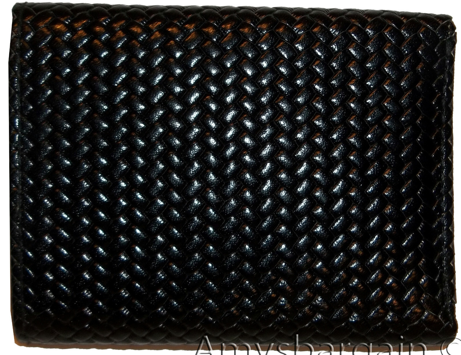 Lot of 3 Italian Style Woven Printed Leather Man's Black Trifold walletI ID new - Image 13