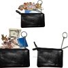 Lot of 3 Leather Change Purse, Ladies Wallet, Black mini pocket zip coin case BN