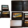 Lot of 3. Man's Wallet. Bi fold Leather Wallet 12 Credit Cards 2 IDs Suede lined