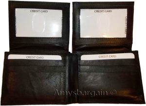 Lot of 3. Man's Wallet. Bi fold Leather Wallet 12 Credit Cards 2 IDs Suede lined - Image 5