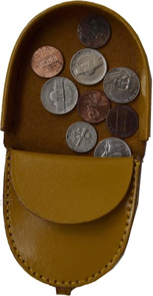 Lot of 3 New Camel Leather change purse, Coin case, Coin holder, change case - Image 3
