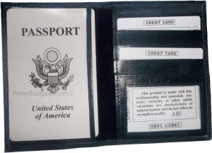 Lot of 3 New USA Leather passport case wallet credit ATM ID card case BN covers - Image 10