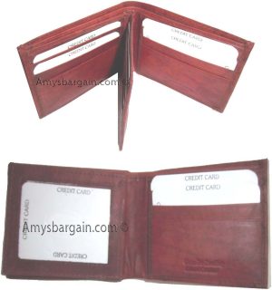 Lot of 3 New men's leather billfold wallet 9 credit card slots ID Bifold BNWT - Image 3