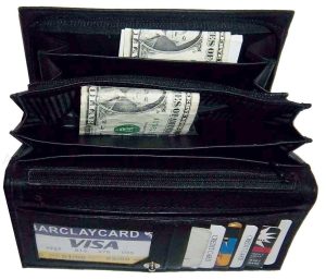 Lot of 3 Woman's Leather checkbook wallet 6 Credit card ID 7 Bill pockets BR New - Image 11