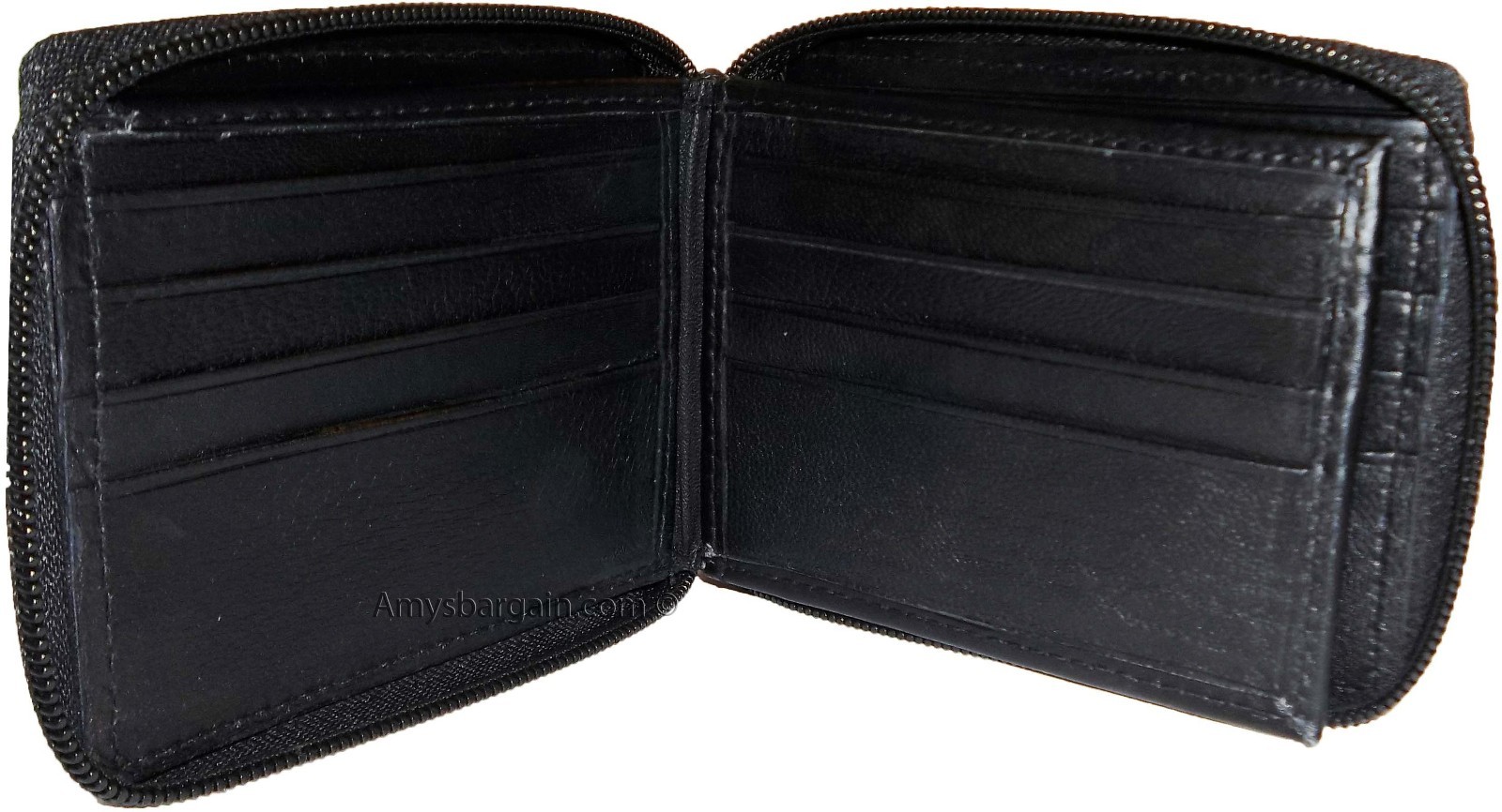 Lot of 3 Zip around Leather Wallets 12 Credit ATM Card ID Holder 2 Bifold br new - Image 11