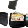 Lot of 3 Zip around Leather Wallets 12 Credit ATM Card ID Holder 2 Bifold br new