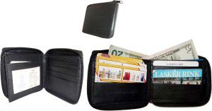 Lot of 3 Zip around Leather Wallets 12 Credit ATM Card ID Holder 2 Bifold br new