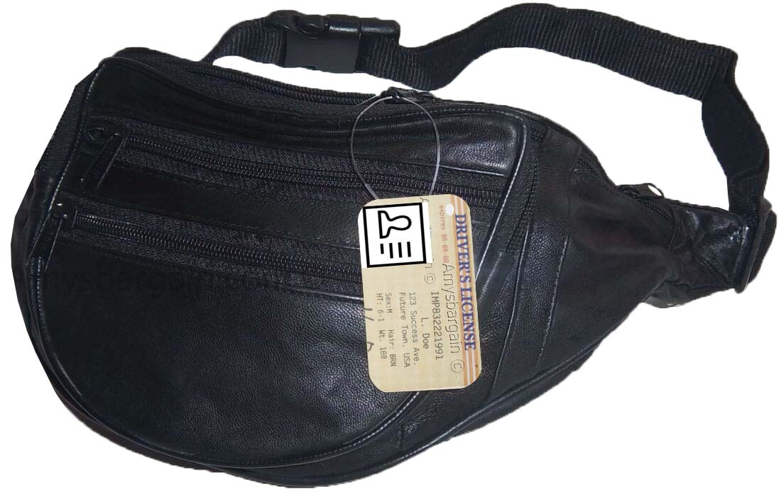 Lot of 3 new leather waist pouch waist bag leather bag fanny pack strap bag - Image 7