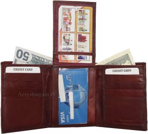 Lot of 3 new men's trifold leather wallet 3 id center piece new men's billfold - Image 7