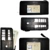 Lot of 4 Black Solid Genuine Leather Wallet, Zipper Case Credit Card ID Holder
