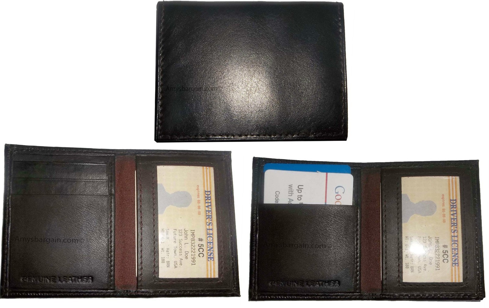 Lot of 4 Leather case fits 40 Business Cards. Credit Card ID Holder card case - Image 11