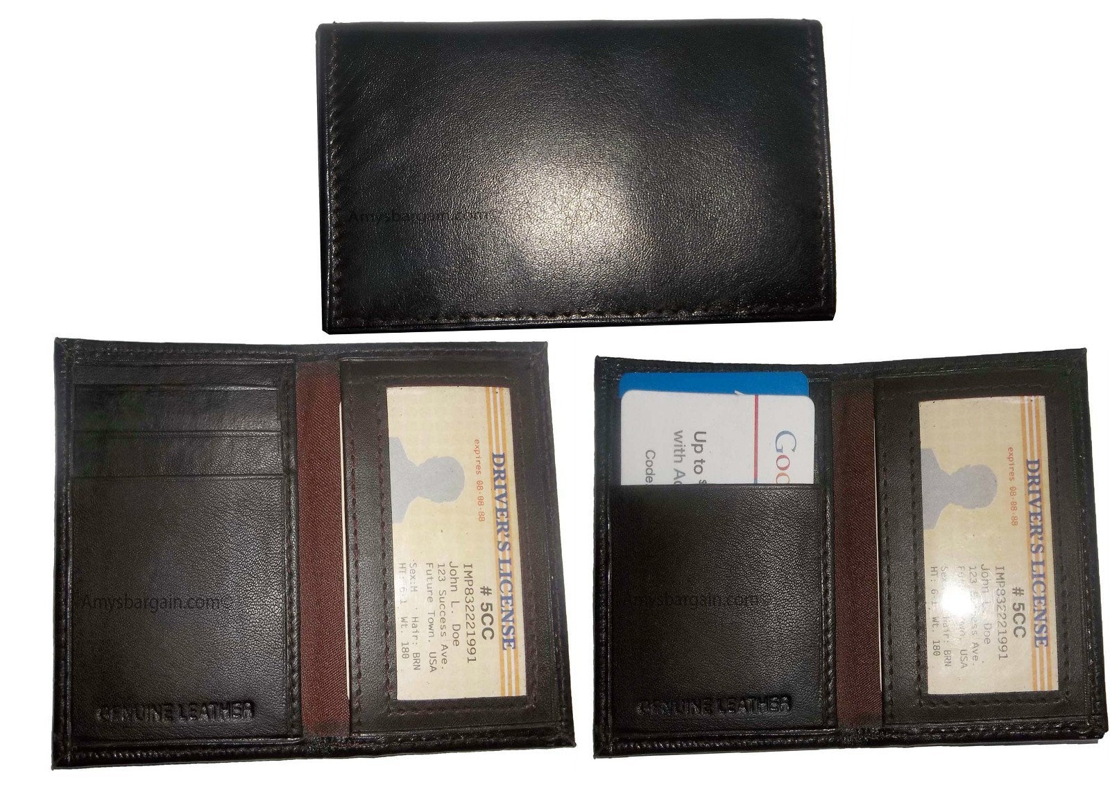 Lot of 4 Leather case fits 40 Business Cards. Credit Card ID Holder card case - Image 4