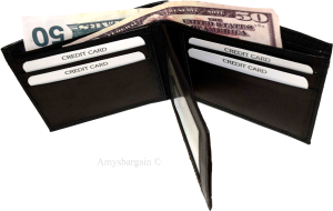 Lot of 4 Men's Bifold Leather wallet 3 bill slot ID case Change case Brand New - Image 13