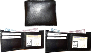 Lot of 4 Men's Bifold Leather wallet 3 bill slot ID case Change case Brand New - Image 3