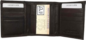 Lot of 4 Men's Trifold Leather Wallet 8 credit card ID Brown billfold wallet NWT - Image 12