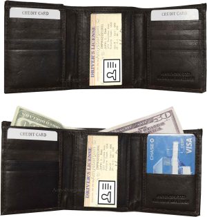 Lot of 4 Men's Trifold Leather Wallet 8 credit card ID Brown billfold wallet NWT - Image 5