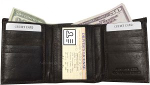 Lot of 4 Men's Trifold Leather Wallet 8 credit card ID Brown billfold wallet NWT - Image 8