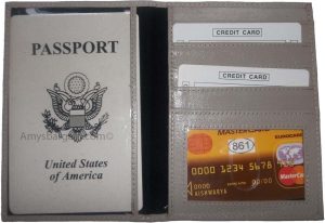 Lot of 4 USA Leather passport case genuine leathe wallet Beige credit card case - Image 12