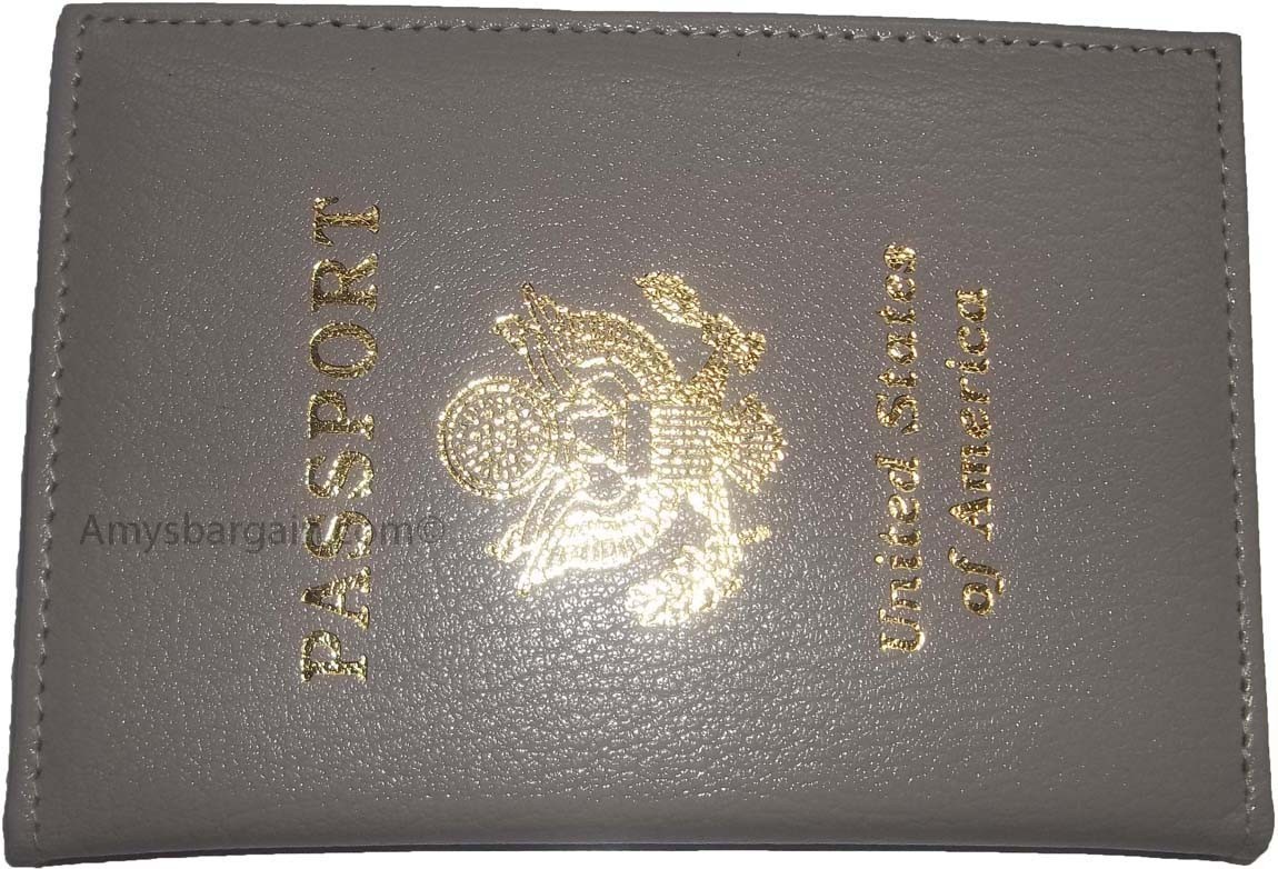 Lot of 4 USA Leather passport case genuine leathe wallet Beige credit card case - Image 3