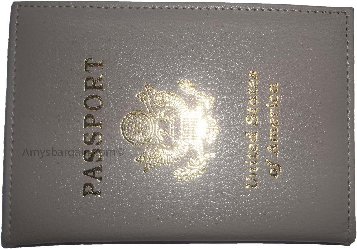Lot of 4 USA Leather passport case genuine leathe wallet Beige credit card case - Image 6