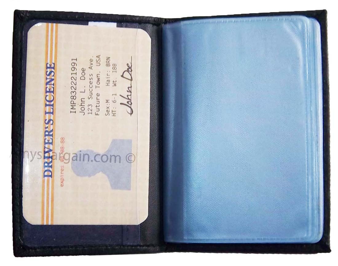 Lot of 4 leather business card. id credit card picture case transparent window’s - Image 8