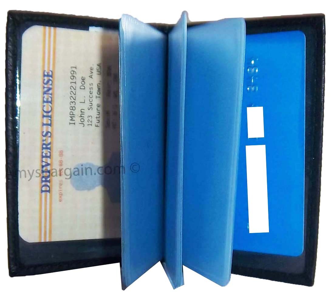 Lot of 4 leather business card. id credit card picture case transparent window’s - Image 9