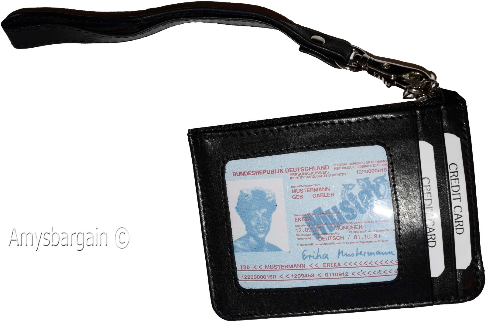 Lot of 4 leather change purse black key ring purse mini Wrist-let new coin case - Image 5