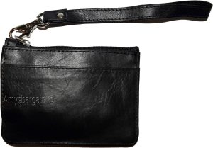 Lot of 4 leather change purse black key ring purse mini Wrist-let new coin case - Image 6